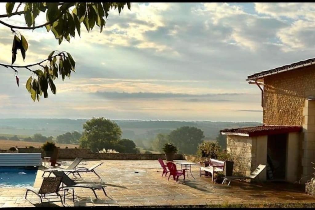 French Farmhouse Retreat With Pool & Superb Views. Blanzac  Buitenkant foto